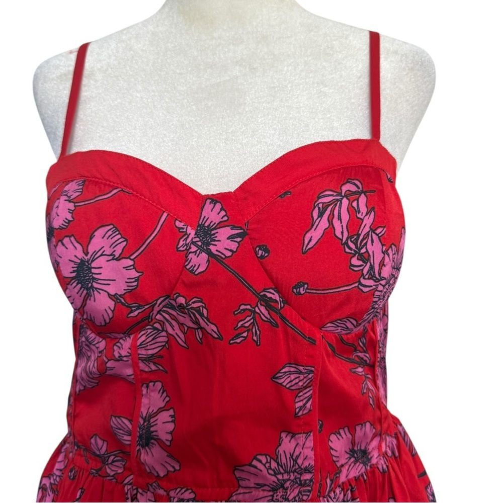 Active Seller! Band of the Free Red Floral Sundress Large Women's Dress - Picture 3 of 5